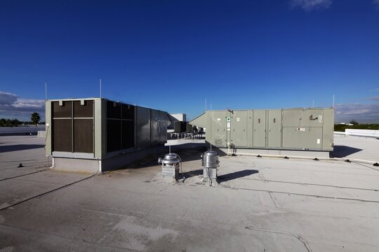 airconditioning units in building roof