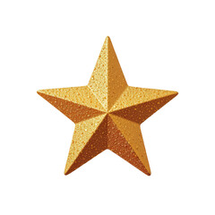 Fototapeta premium Golden Star with Shiny Texture and Glittery Design on Transparent background