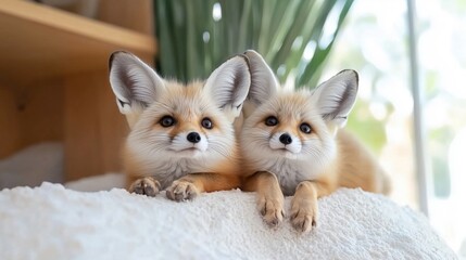 Obraz premium Fennec fox is a small crepuscular fox native to the deserts