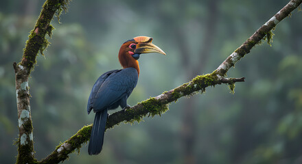 Fototapeta premium Wildlife Photography: Rufous-necked Hornbill