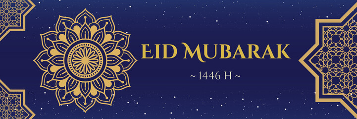 Blue Zodiac Gold Modern Eid Mubarak