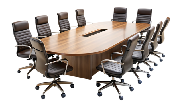 office conference table - isolated on a white background PNG. GENERATIVE AI
