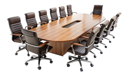 office conference table - isolated on a white background PNG. GENERATIVE AI