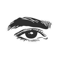 Eye And Eyebrow Silhouette Illustration. Vision And Perception Concept Isolated Vector Illustration