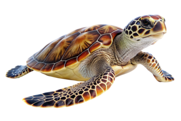 sea turtle - isolated on a white background PNG . GENERATIVE AI