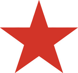 Obraz premium Simple red five-pointed star on a white background shape symbol