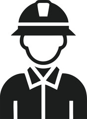 Illustration of a Person Wearing a Hard Hat and Collared Shirt Representing a Construction Worker or Engineer in Simple Vector Style