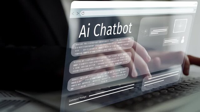 AI Virtual Assistant Artificial Intelligence Chatbot Controlled by Prompt Engineering for Explainable Generative AI information and LLM Deep Learning Technology for Smart Business Work Support. Muxer