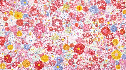 Abstract Colorful Floral Pattern Dotted Design