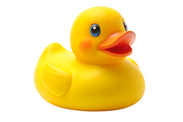 yellow rubber duck on white  - isolated on a white background PNG. GENERATIVE AI