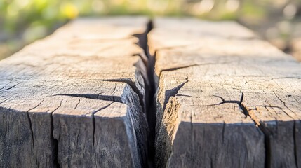 Closeup of Cracked Wooden Tree Stump Texture
