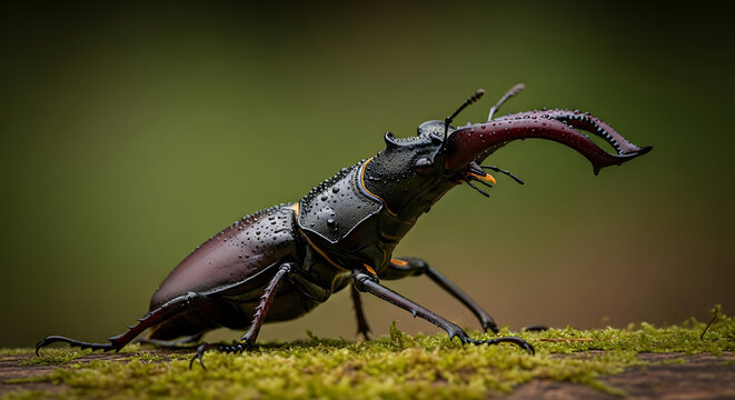 Macro Photography of Stag Beetle ( Lucanus cervus)