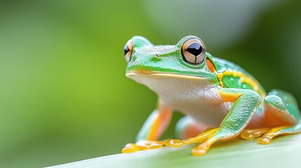 frog closeup on white