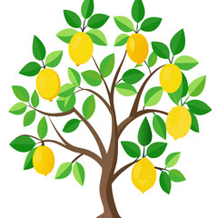 vector illustration of lemon tree