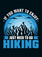 Outdoor retro vintage hiking t-shirt design