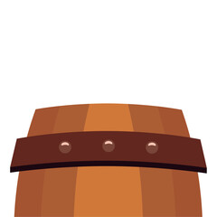 Wooden barrel with strap. Vector