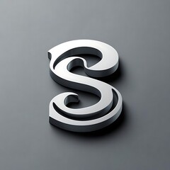 Letter S intertwined logo on matte grey surface