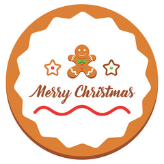Christmas cookie Merry Christmas. Vector
