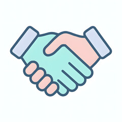 Handshake icon representing the concept of business partnership, agreement, and successful deal