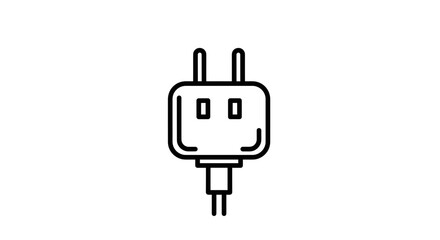 Fototapeta premium Electrical power plug icon in minimalistic line art style smart home 