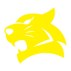 Yellow tiger silhouette design. Vector