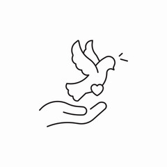 dove love icon sign vector