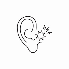 ear pain icon sign vector