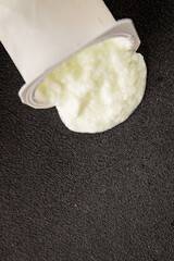 Yogurt natural dairy product Skyr fresh delicious gourmet food background on the table rustic food top view copy space keto and paleo diet vegetarian and vegan food