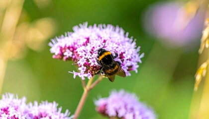 Bee on a purple flower