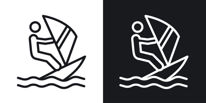 Windsurf icon for apps, websites and graphic projects.
