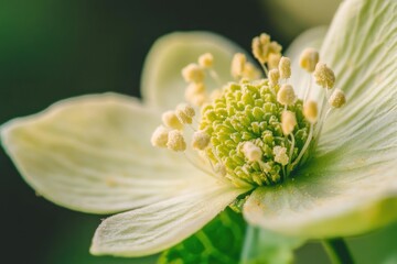 A close-up reveals the intricate details of a white flower, highlighting its pistils, petals, and delicate structure.