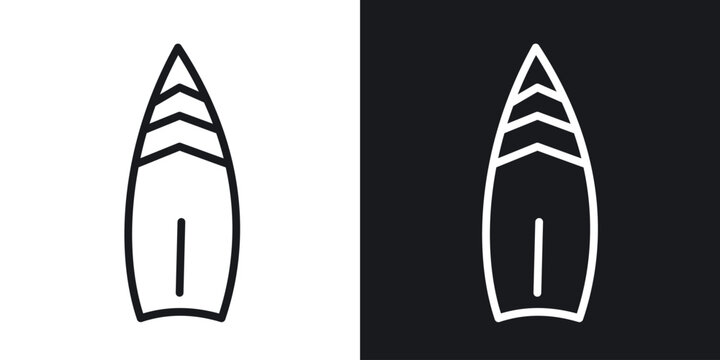 Surf board icon for apps, websites and graphic projects.