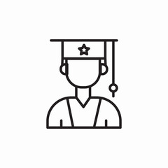male student gradiation icon sign vector