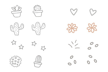 Minimalist Botanical and Decorative Icons: A clean, minimalist arrangement of botanical and decorative icons, perfect for adding a touch of elegance and simplicity to any design.