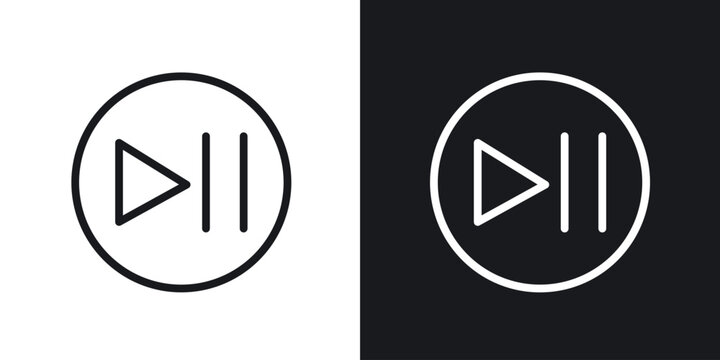 Play pause icon for apps, websites and graphic projects.