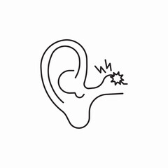 pain in ear icon sign vector