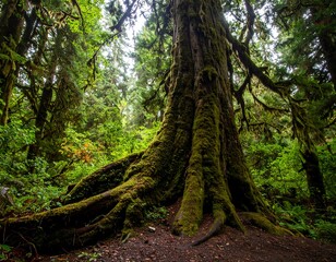 Obraz premium Lush mossy forest giant