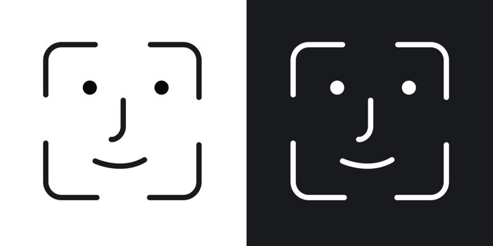 Face id icon for apps, websites and graphic projects.