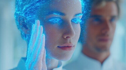 Holographic Face Scan AI Interface