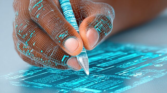 Futuristic Digital Writing Interface - Powered by Adobe
