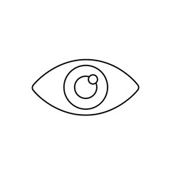 Simple line drawing of an eye with a pupil and iris.