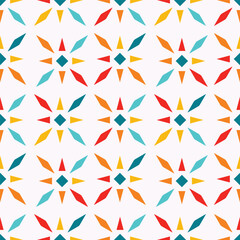 Colorful Geometric Star and Triangle Pattern
