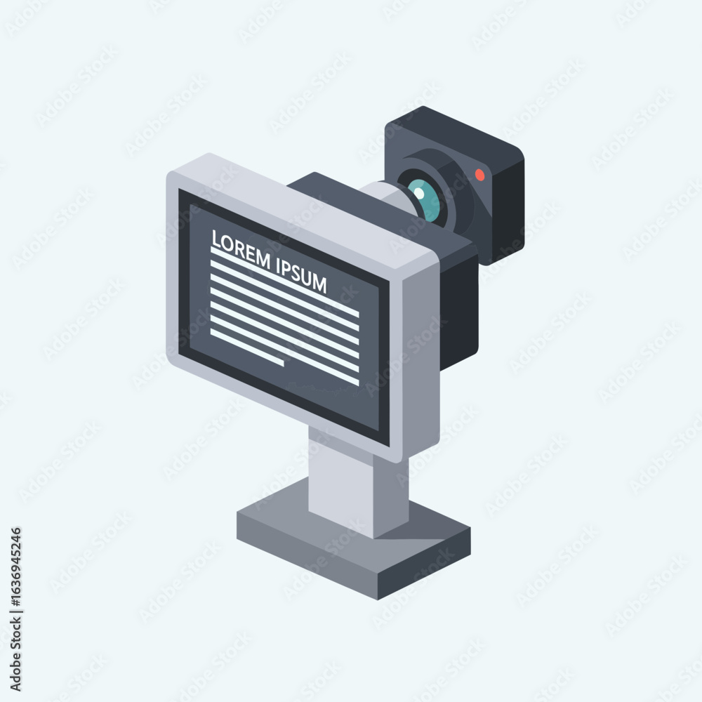 Aufkleber digital display screen with camera for technology and information.