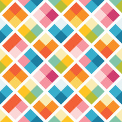 Colorful Patchwork Diamond Grid Pattern
