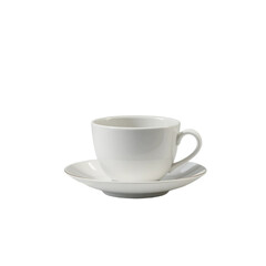 Obraz premium Minimalist White Teacup & Saucer | Modern Tableware