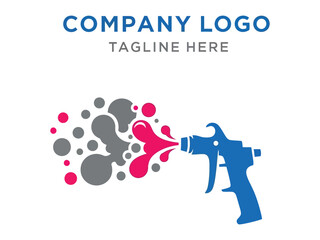 Spray Gun Logo: A dynamic illustration of a spray gun firing colorful droplets.
