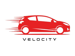 Velocity Ride: A sleek red vehicle, emblematic of speed and efficiency, is racing forward. The image exudes a dynamic sense of motion, symbolizing rapid transit and modernity.