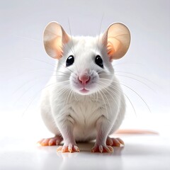 Cute white mouse portrait