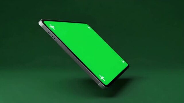 Green phone screen animation for app mockup and UX design