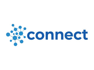 Connect Logo: A clean, modern logo features interconnected blue circles, symbolizing connection and networking in a streamlined design.